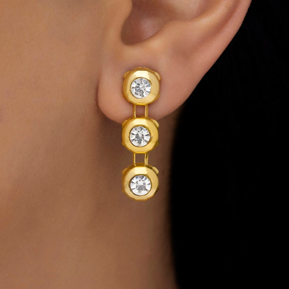 ROHSHI Anti-Tarnish Crystal Necklace Set With Earrings